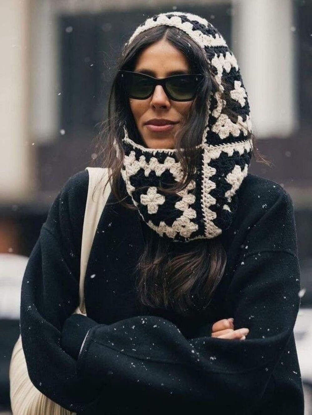 Crochet Hooded balaclava Scarf Women